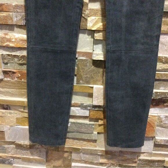 HELMUT LANG  Grey Lamb Leather Leggings - Picture 5 of 8